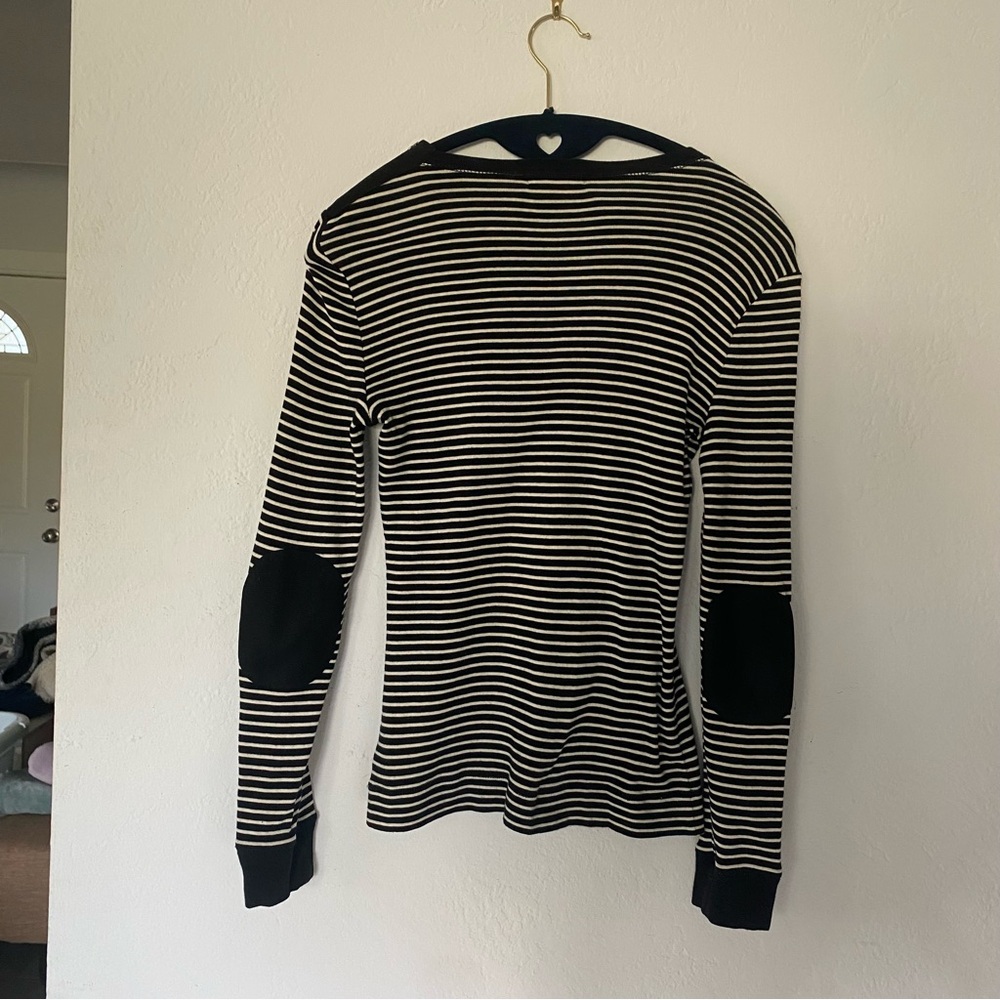 Ralph Lauren Jeans Co Black and White Striped Long Sleeve Shirt - Picture 5 of 6